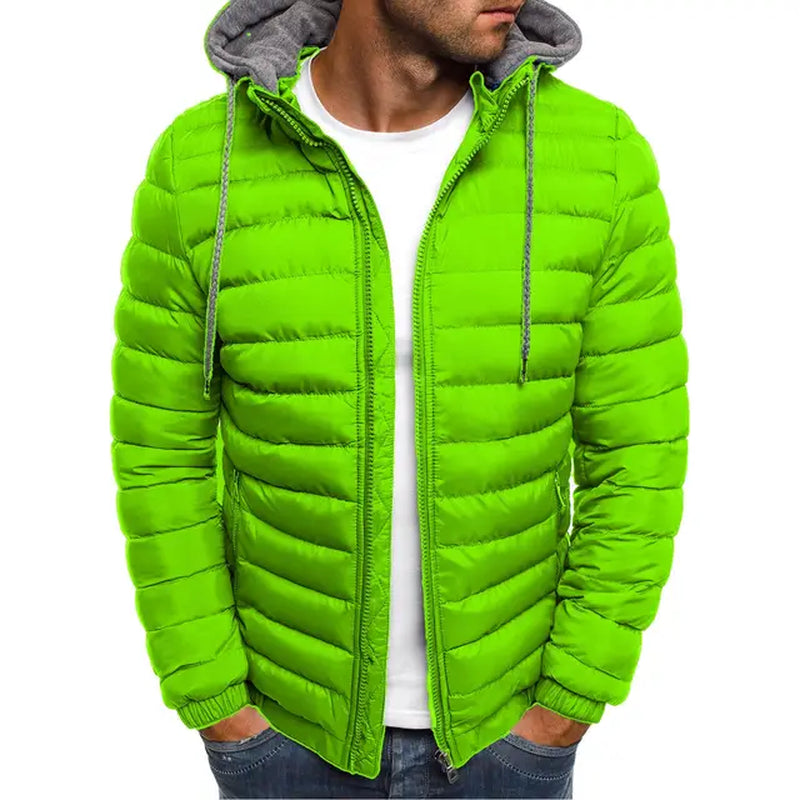 Men Winter Parkas Fashion Solid Hooded Cotton Coat Jacket Casual Warm Clothes Mens Overcoat Streetwear Puffer Jacket plus Size
