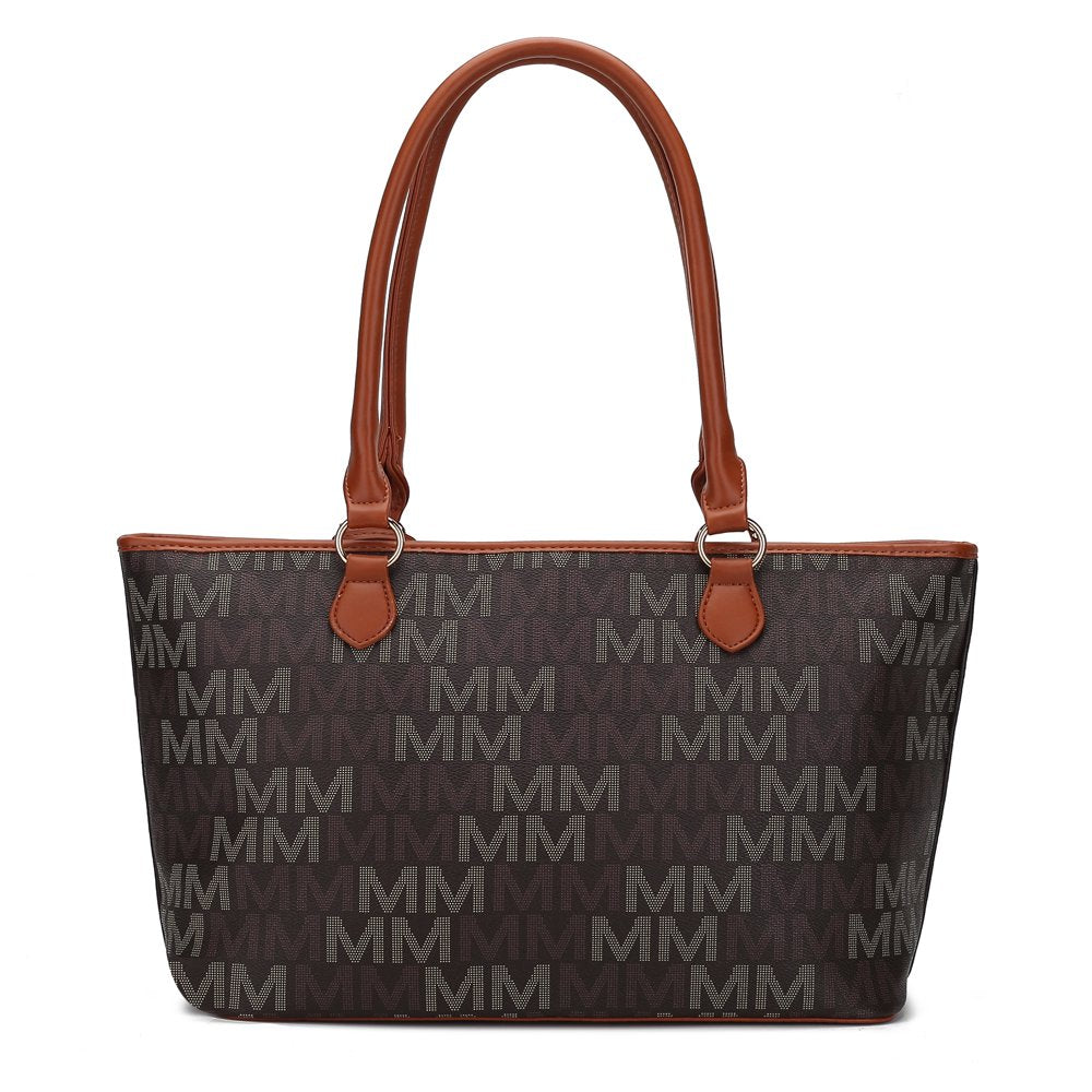 Vegan Leather Women'S Tote Bag, Small Tote Handbag, Pouch Purse & Wristlet Wallet Bag 4 Pcs Set by Mia K - Red
